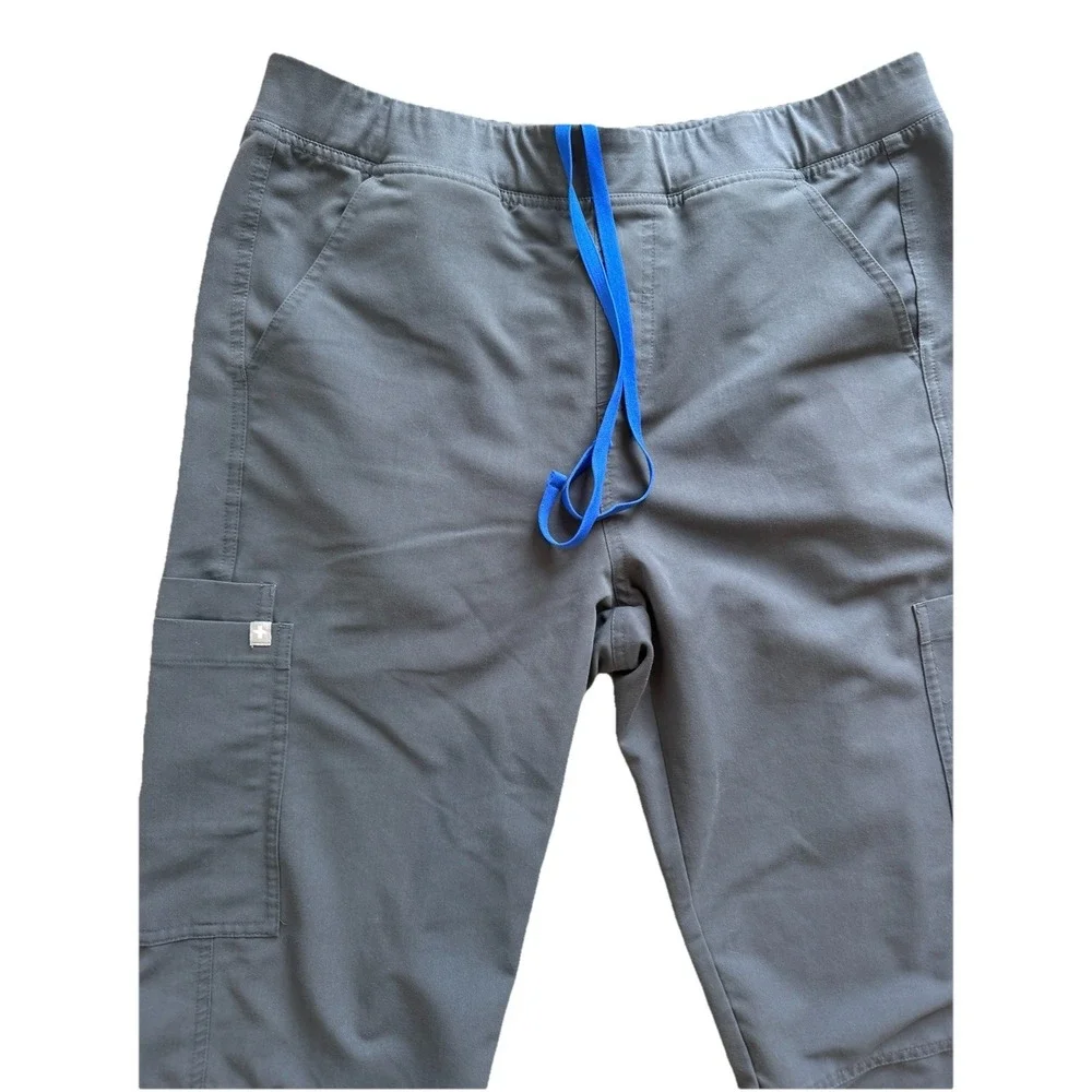 FIGS Axim Technical Collection Scrub Pants Mens Large Gray Cargo Stretch Medical